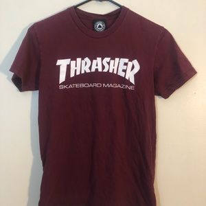burgundy thrasher shirt